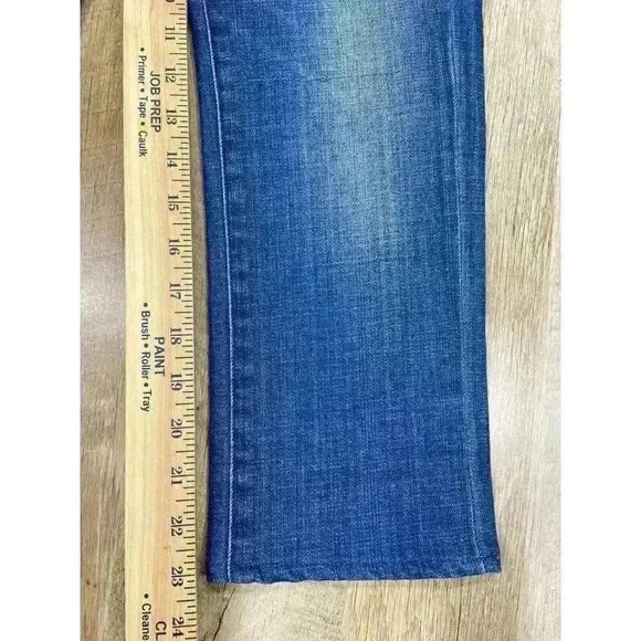 Madewell Jeans Size 25 Slim Boy Jean Patchwork Distressed Denim Mid Rise Stretch - Picture 7 of 10